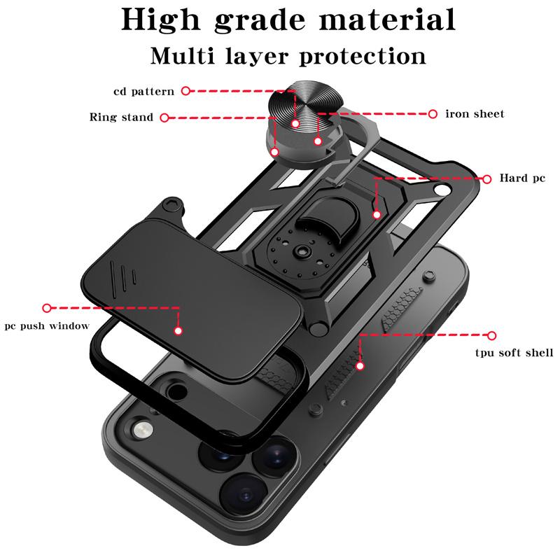 Armor Funda For iPhone 17 Pro Max Case Car Magnetic Holder Ring Case For iPhone17 Pro Air 17Pro Max Camera Lens Protection Cover
