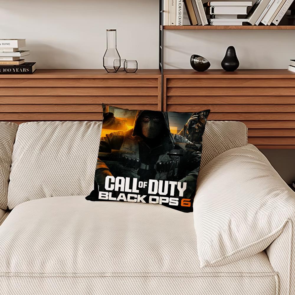 Herní povlak na polštář Pohovka Obývací pokoj Ložnice Čelo postele Polštář opěrky zad Čtvercový C-Call of D-Duty-s Black Ops 6 Polštář Doba spánku