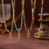 Collana da donna con perline a forma di pesce corallo colorato alla dopamina, con temperamento, placcatura in oro e conservazione del colore