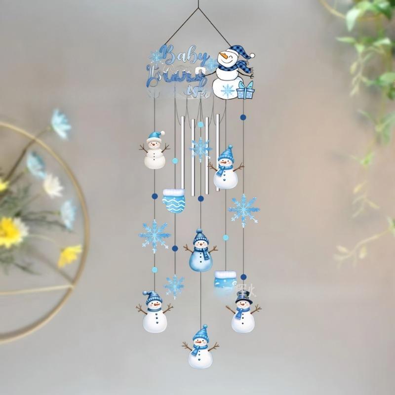 Christmas Decorations, Ice and Snow Snowmen, Wind Chimes, Double-sided Handicrafts, Outdoor Ornaments, High-end and Niche