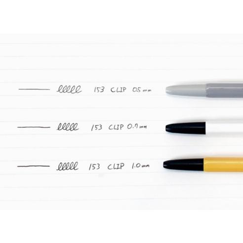 Monami 153 Clip Ballpoint Pen 1.0 mm Black Ink 12 Pack