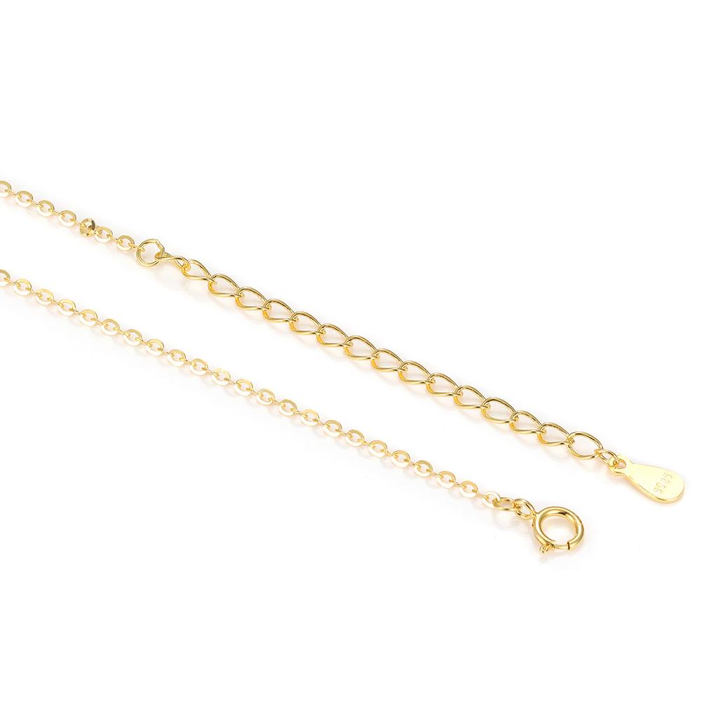 S925 Sterling Silver Gold Plated Collarbone Chain Round Beads Snake Bone Box Twisted Flower Chain Necklace Fashion Jewelry