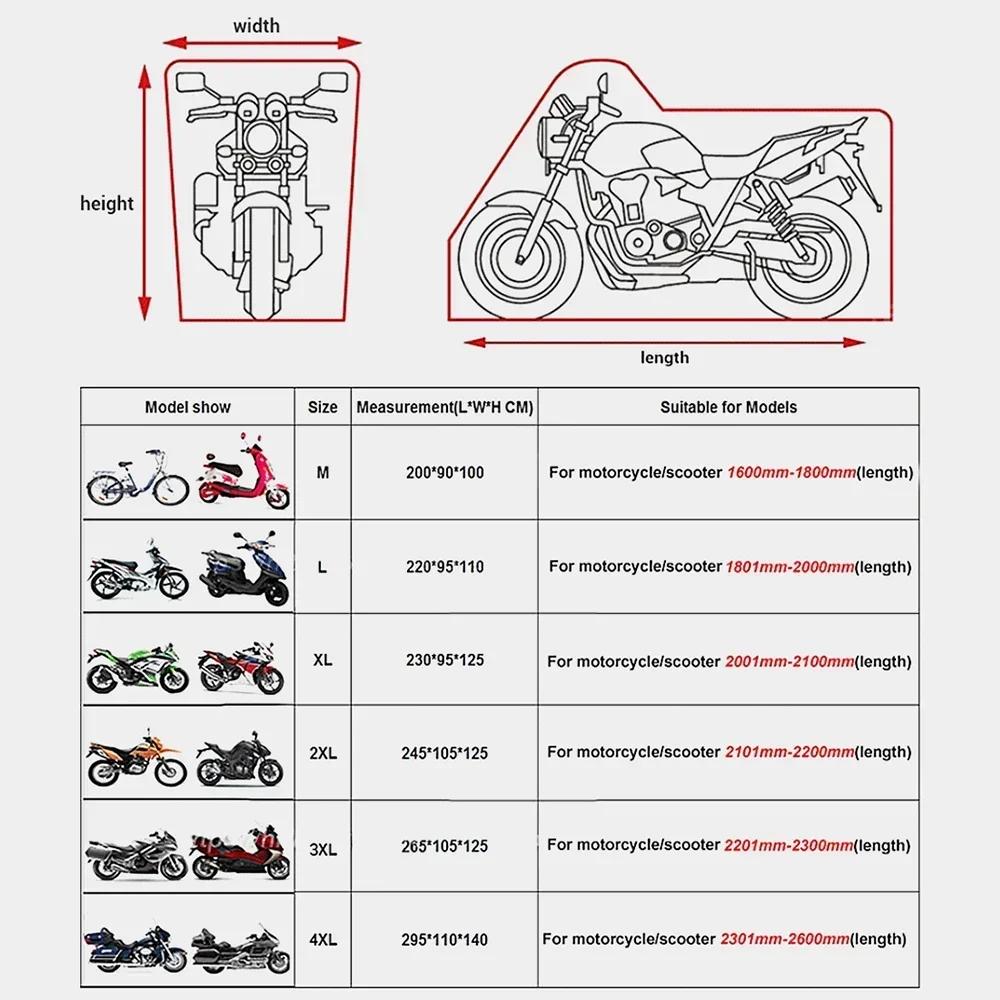 New Motorcycle Cover Funda Moto Rain Cover Waterproof Dustproof UV Protective Cover Coat Indoor Outdoor Motorbike Scooter Cover