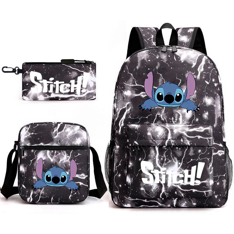 Printed Schoolbag Three-Piece Set, Primary And Secondary School Schoolbag, Backpack, Shoulder Bag, Pencil Bag.