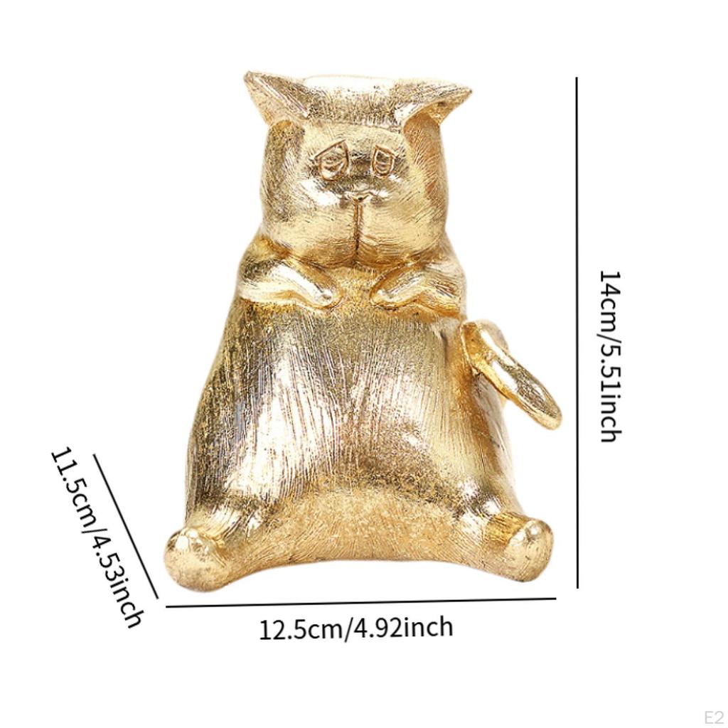 Cat Statue Animal Figurine Decor Holiday Decoration Resin Sculpture Desktop Ornament for Indoor