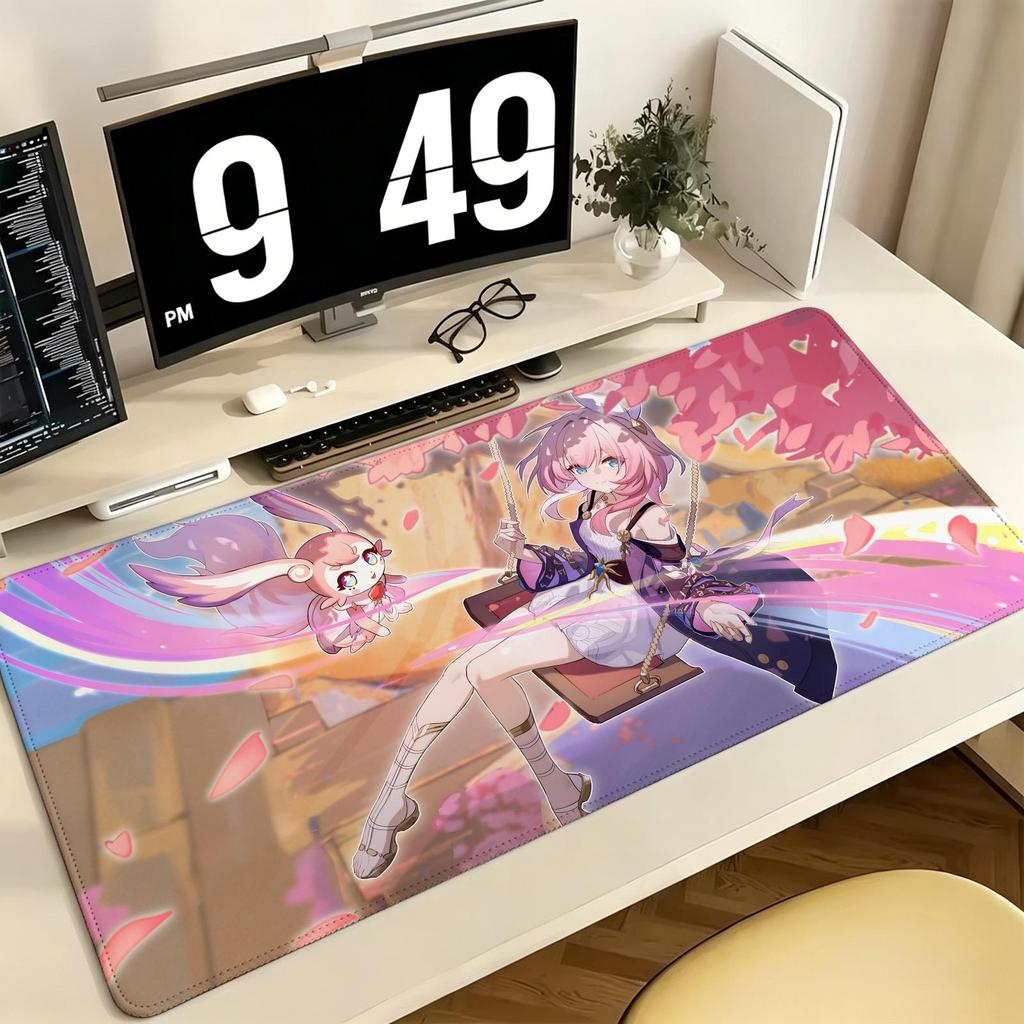 Honkai Star Rail Cyrene Pro ESports Gaming-Mauspad Extra Groß Rutschfest Genähte Kante Tastatur Laptop Schreibtischmatte Für PC-Gamer