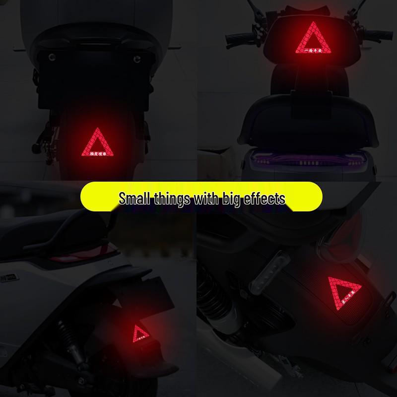 Reflective Triangle Warning Sticker for Electric Motorcycle Helmet