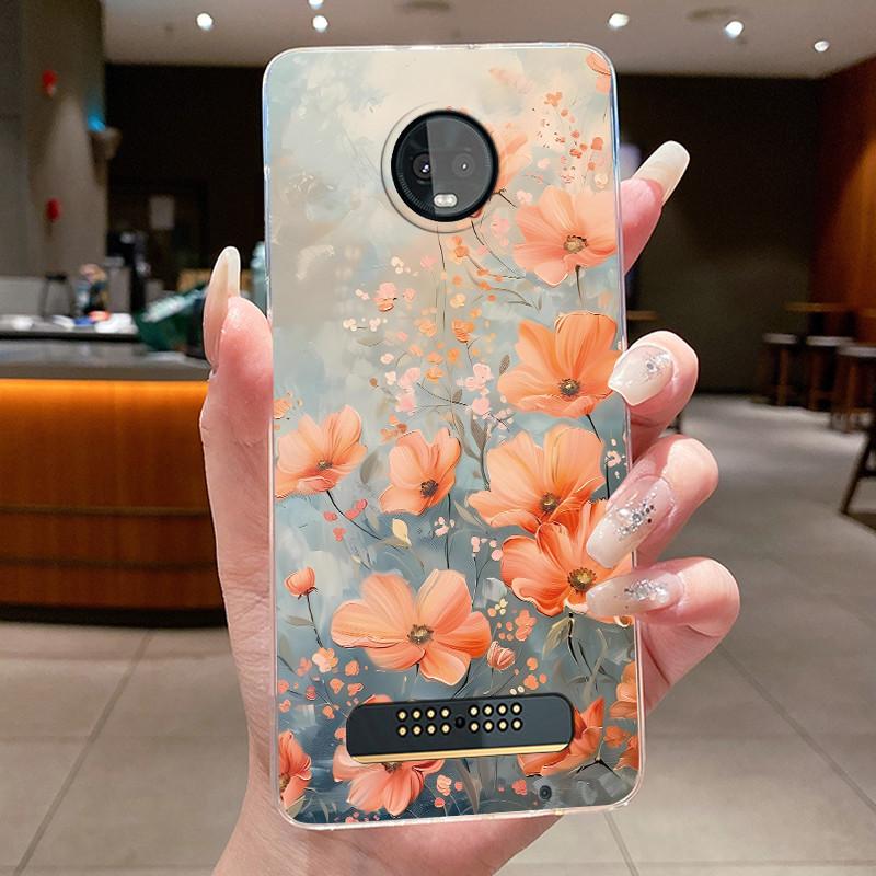 For Motorola Moto Z3 Play Case Clear Luxury Fashion Butterfly Flower Soft Silicone Phone Cover for Moto Z3 Play Transparent Case
