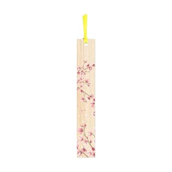 ALPHAX Wooden Bookmark, Made in Japan, Hinoki Cypress Bookmark, Cherry Blossom Design, Natural Wood, Japanese Traditional Beauty, Souvenir Item,