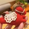 Chinese Style Pony Keychain Cartoon Stuffed Animal Keyring Kawaii Pony Pendant  Car Decoration