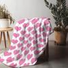 Soft Fleece Blanket Heart Pattern Cute Warm Throw Sofa Bed Decorative Gift Valentine's Day