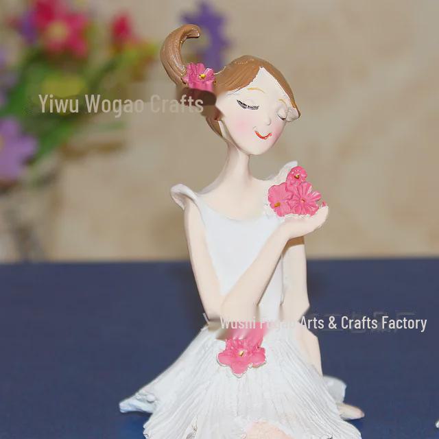 White Angel Resin Fairy Doll Ornament - Elegant Home Decoration Gift