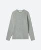 MOONSUN Unisex, Stripe Henley Neck Knit / Gray