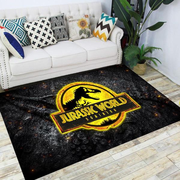 Jurassic Park Dinosaur Cartoon Carpets Rugs Non-slip Area Rug for Living Room Bedroom Foot Pad Decoration,Child Game Floor Mat