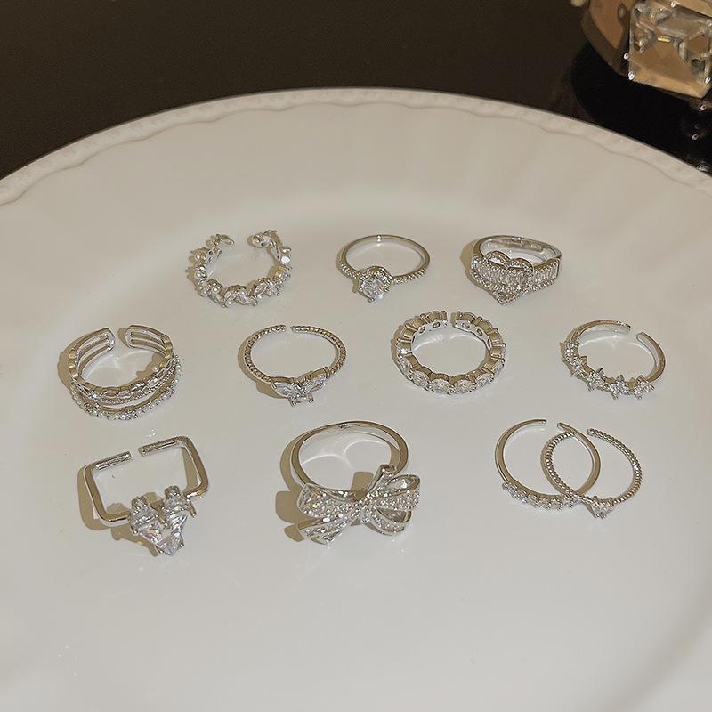 Elegant Niche Micro-Inlaid Zircon Butterfly Ring – Women's Trendy Open Design Index Finger Accessory