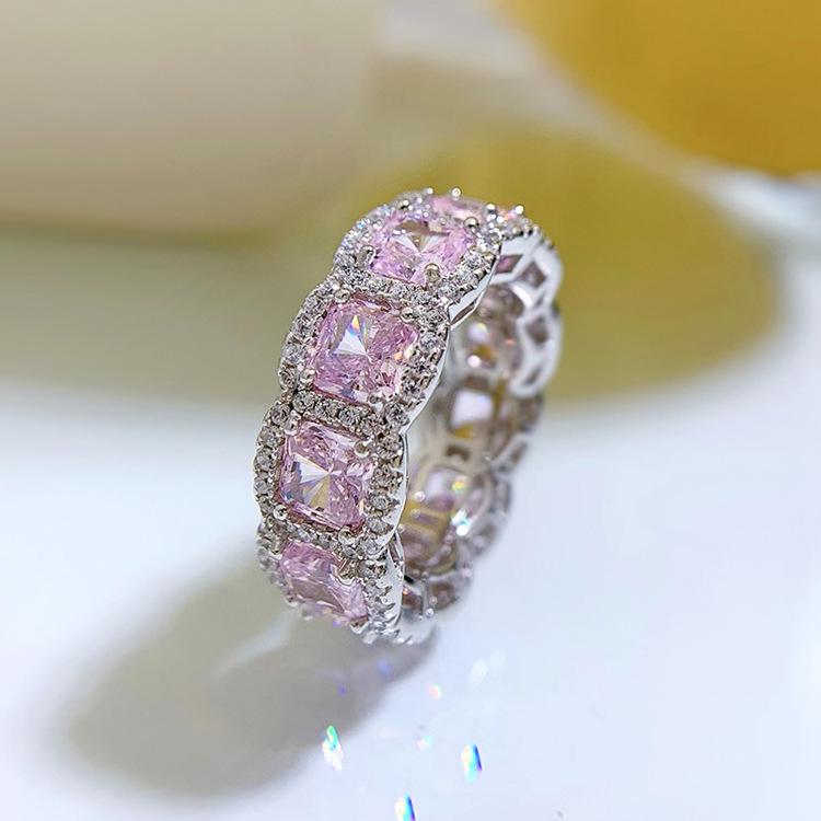 Lulu Tong Radiant Cut Simulated Diamond Ring in S925 Sterling Silver