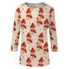 Women's Fashion Casual Christmas Print Three-Quarter Sleeve Neck T-Shirt