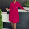 Autumn new autumn elegant fashion suit collar seven-quarter sleeve temperament commuter dress