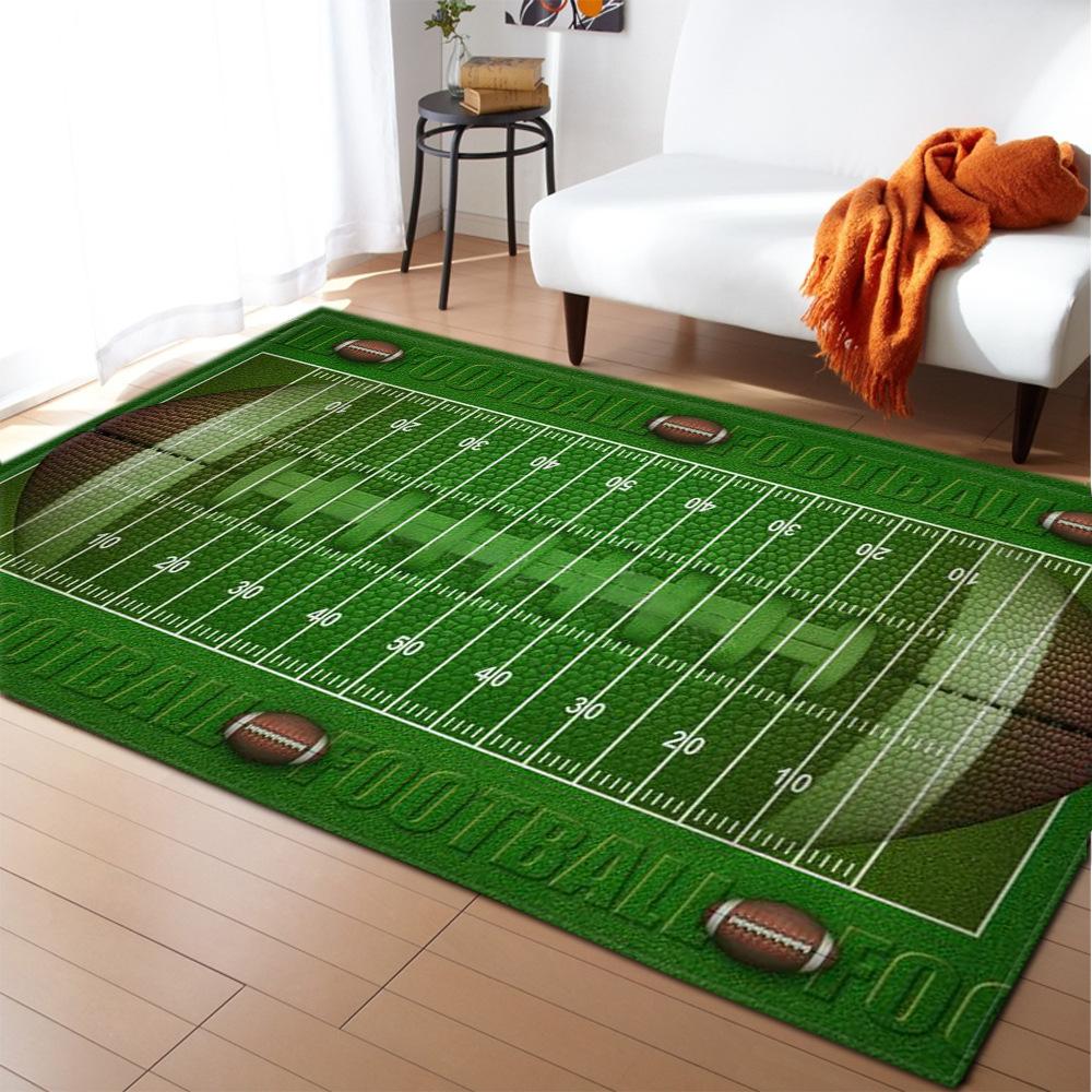 Line Printing Three-Dimensional Carpet Living Room Runway Green Floor Mat