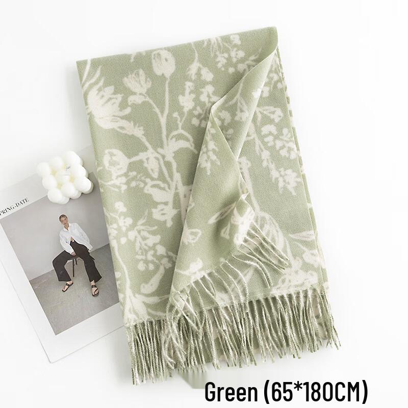 Elegant Floral Printed Imitation Cashmere Shawl Scarf