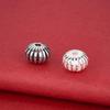 S925 Sterling Silver Striped Pumpkin & Watermelon Charms Spacer Beads for DIY Bracelet Beading.