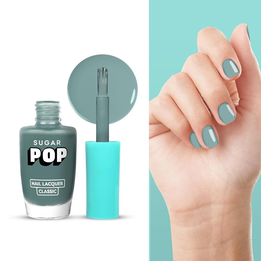 Sugar Pop Glossy Finish Nail Lacquer 40 Tranquil Green Quick Drying Long Lasting High Shine Gel Effect Polish 10 Ml