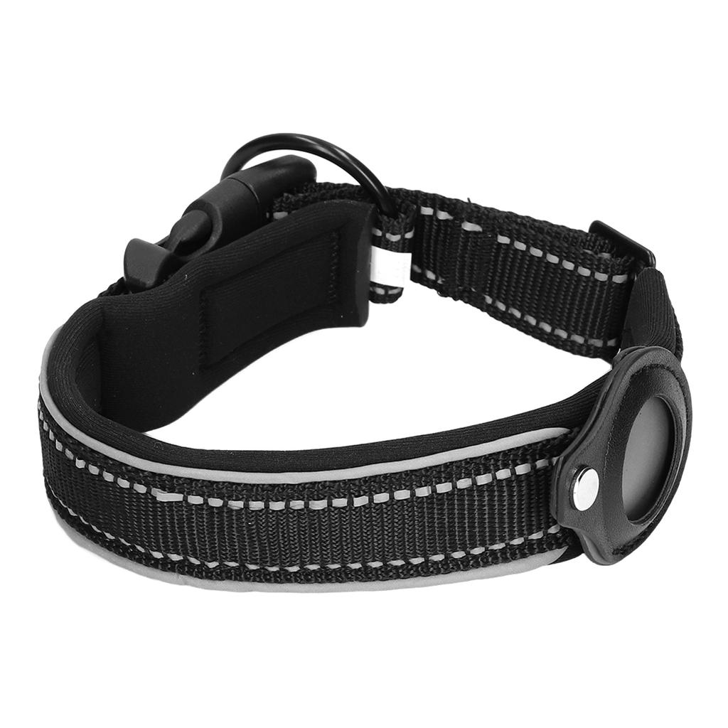 Reflexní obojek pro psa Nastavitelný Odolný Polstrovaný neoprenový obojek pro domácí mazlíčky s držákem na AirTag pro