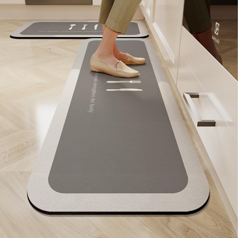 Kitchen Floor Mat Modern Style Water-absorbent Oil-absorbent Quick-drying Carpet Diatom Mud Anti-slip Mats Long Decorative Rug