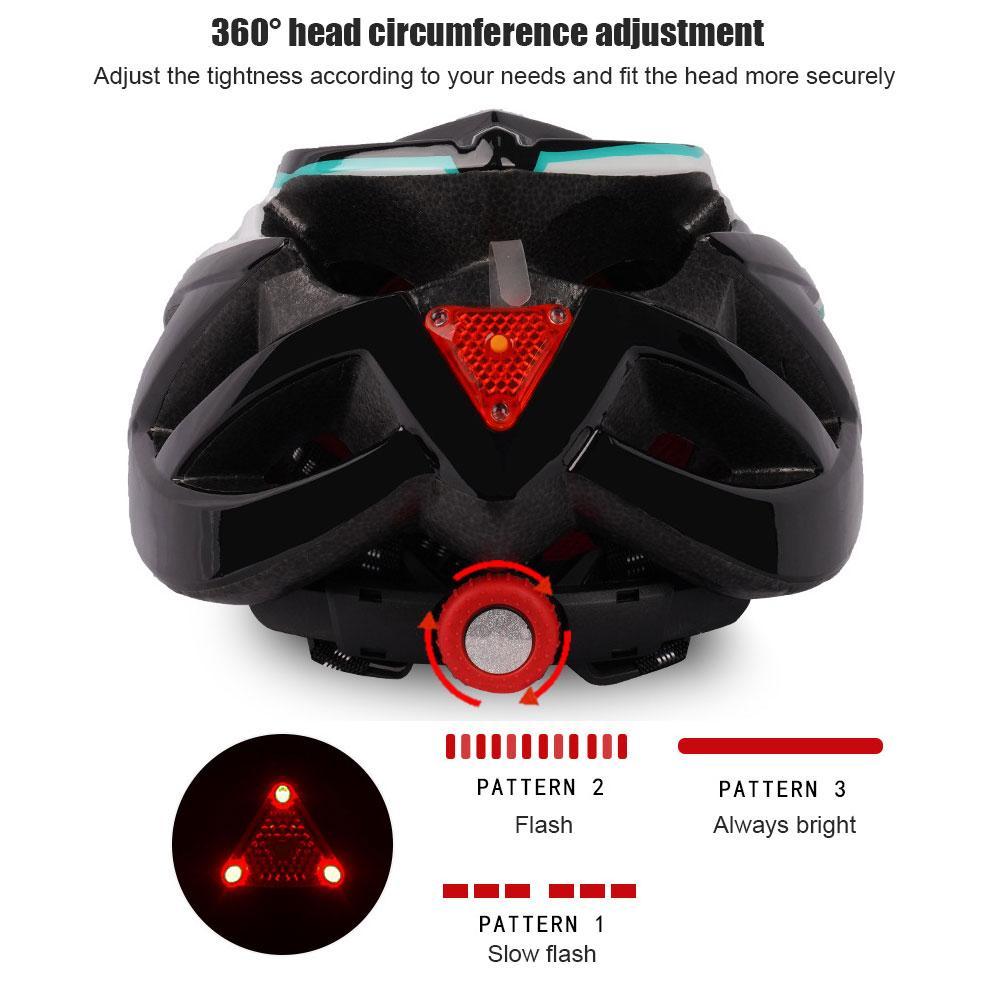 Bike Helmet Cycling Helmet with Led Rear Light Mountain Road Bike Helmet for Men Women