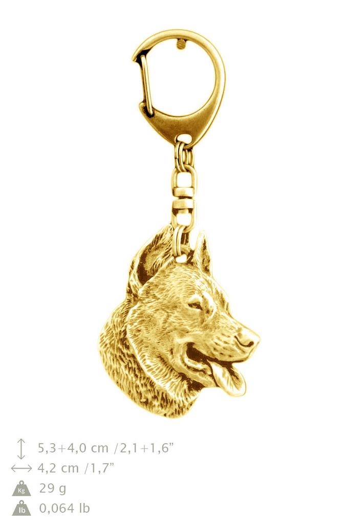 Berger de Beauce, Beauceron, Beauce-Schäferhund - Vergoldeter Schlüsselanhänger mit Hund in Geschenkbox, Handtaschendekoration, Luxus-Accessoire der Marke Art-Dog