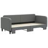 Pull Out Daybed Dark Grey 80 X 200 Cm Fabric