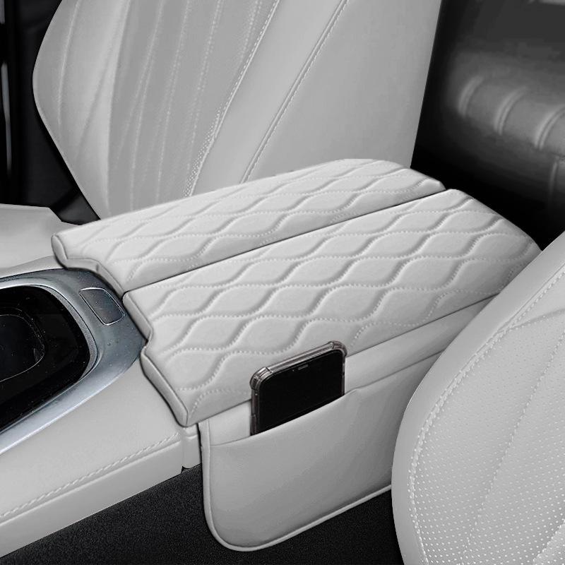 Capa do Apoio de Braço da Consola Central Origem A07: Almofada de Proteção em Couro com Sensação Natural para Modificação de Interior de Carro.