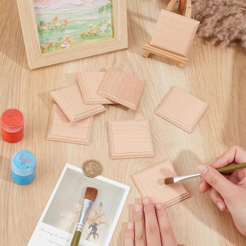 10pcs 6cm Wood Plaques for Crafts Rectangular Wood Plaques Unfinished Wooden Plaques Unfinished Rectangular Wood Slices