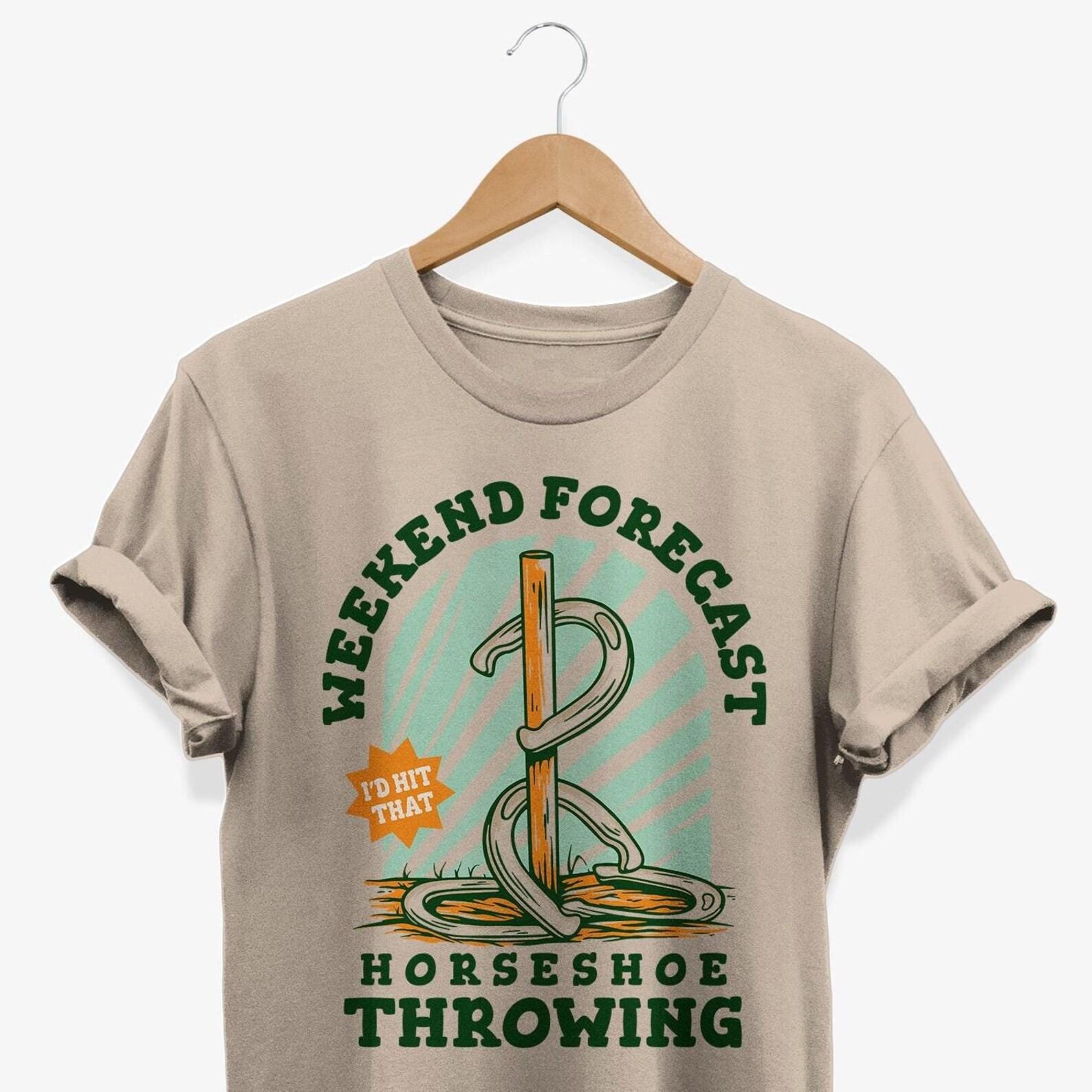Horseshoe Throwing T-Shirt: Funny Western Graphic Tee M