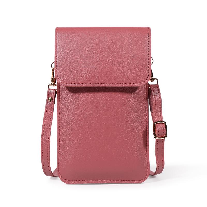 Bolso Mini para Teléfono con Pantalla Táctil de Color Sólido - Bandolera Minimalista Estilo Coreano