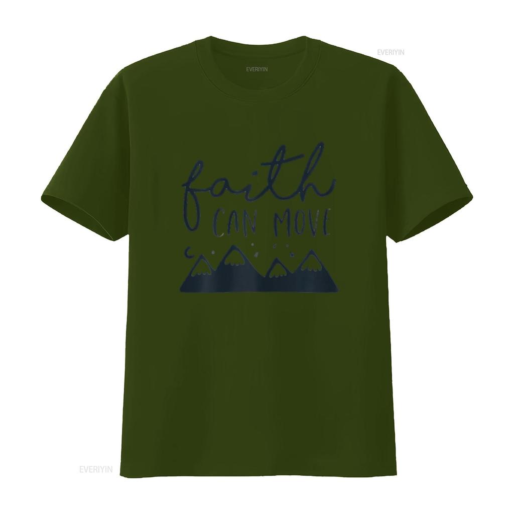 Faith Can Move Mountains Christian Spiritual Religious Quote Womens T Shirt White X Large vintage Washed Stretched homme Soft