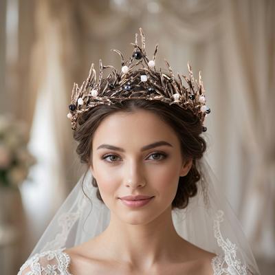 Retro Barockstil Krone Für Frauen Luxus Strass Zweig Design Diadem Hochzeit Haar Dekor Zubehör Mädchen Schmuck Kopfschmuck