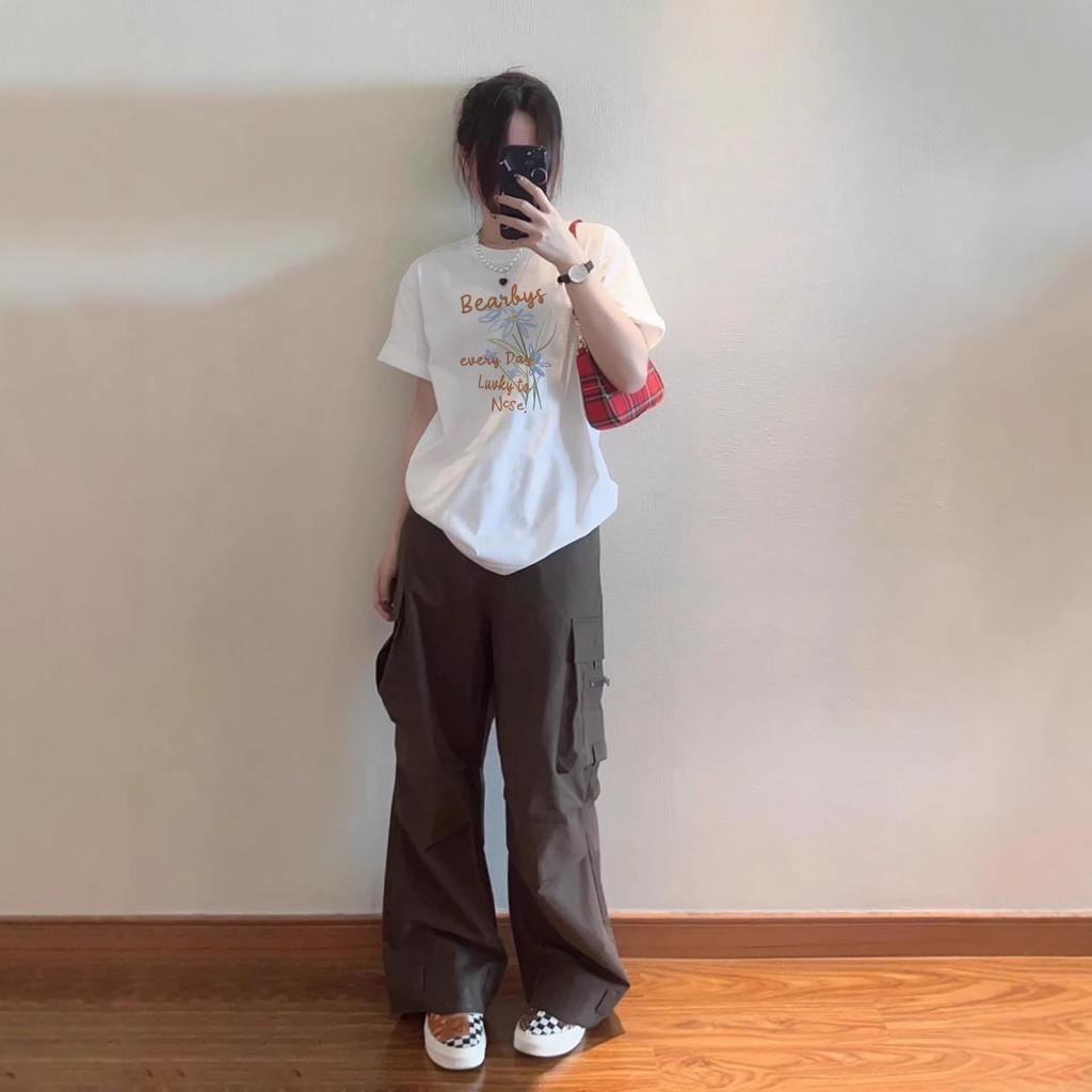 Pure Cotton White Short-sleeved T-shirt Women's New Popular Summer Loose Large Size Fat Mm Catties Half-sleeved Tops and Clothes