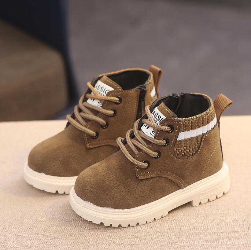 Child Casual Shoes Winter Boots Boys Shoes Leather Soft Antislip Girls Snow Boots 21-30 Sport Running Shoes