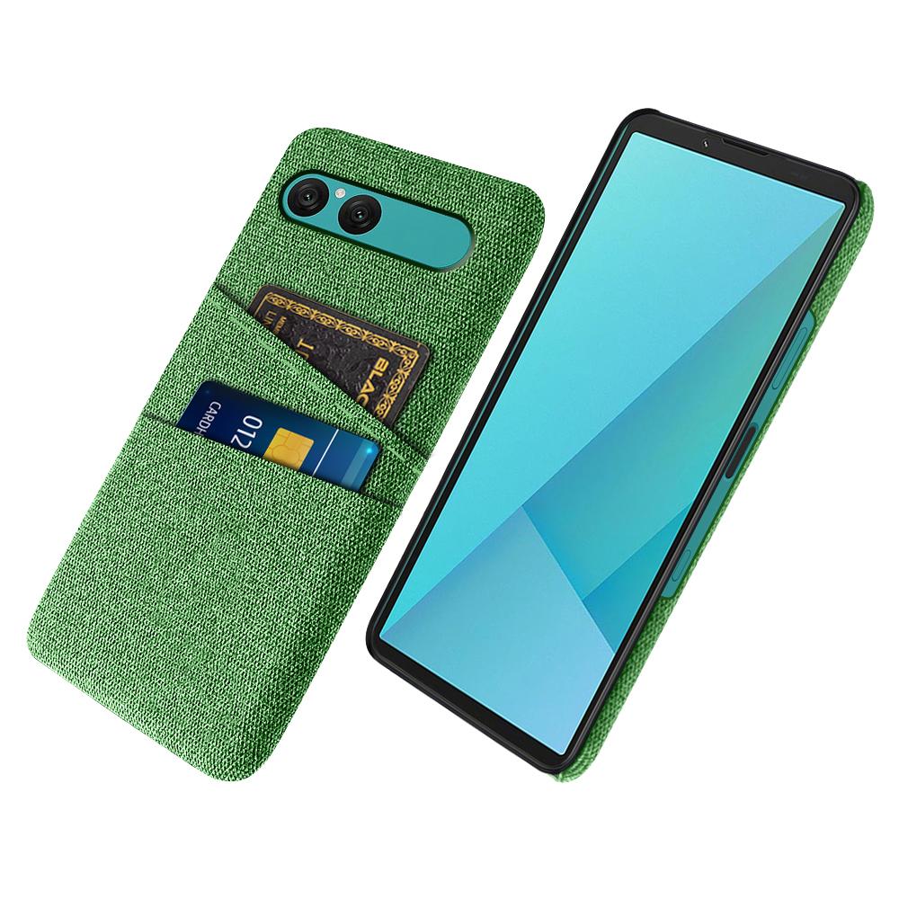 For Sony Xperia 10 VII Case Cloth + Hard PC Phone Cover with Dual Card Slots