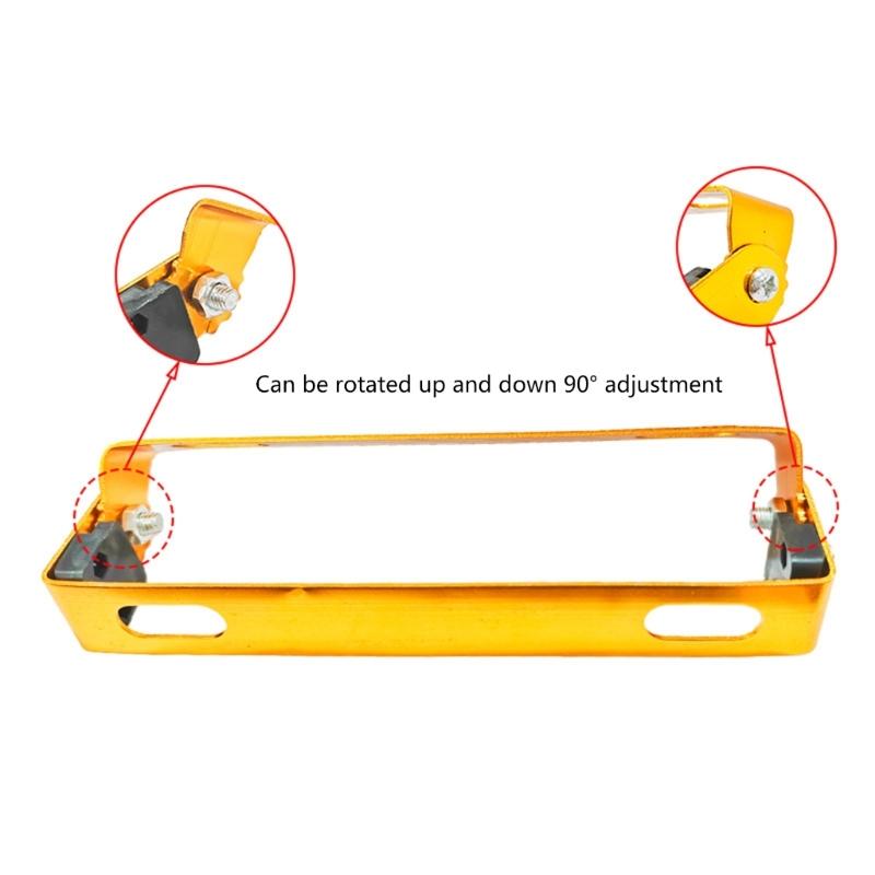 Adjustable Motorcycle License Plate Stand Multiple Angles Aluminum License Plate Brackets for Scooters & Electric Bikes