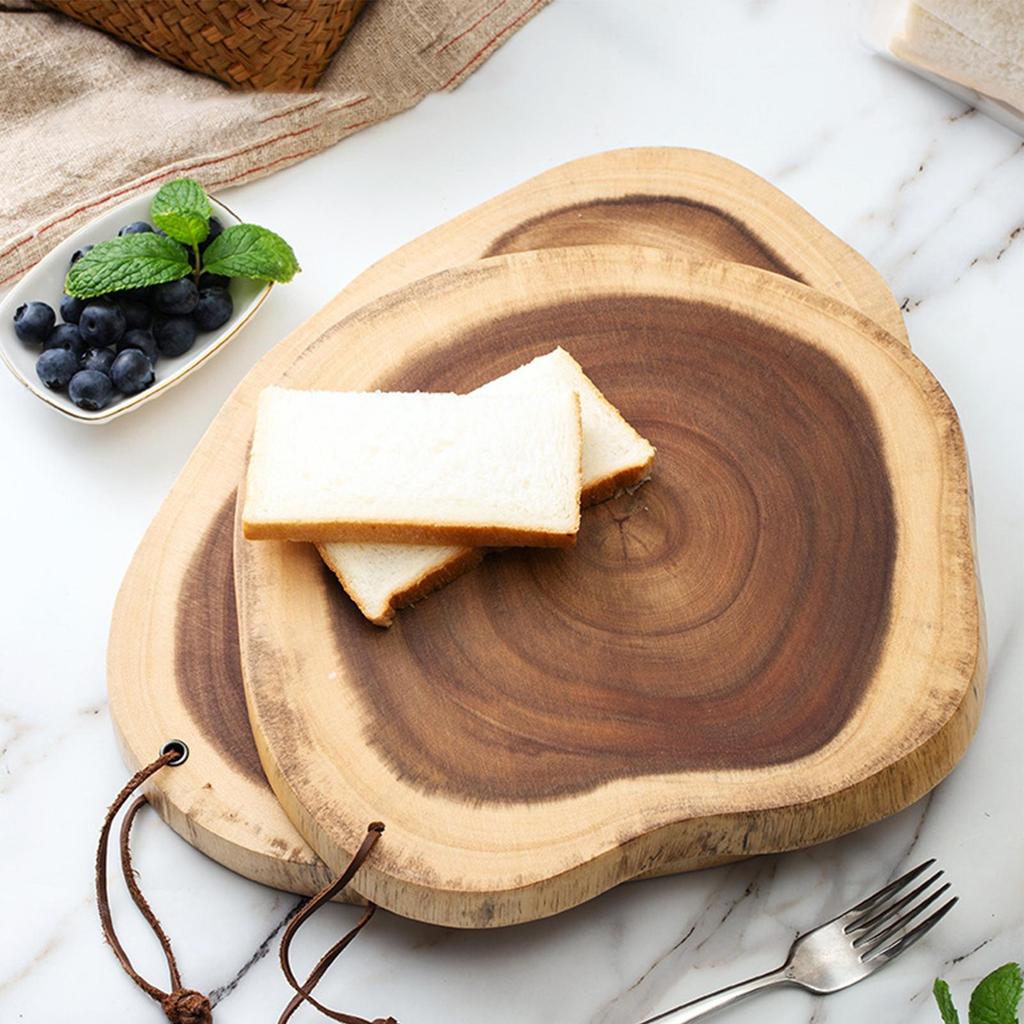 Wooden Cutting Board Irregular Shape Tray 0.98in Thickness Double-Sided Wooden Chopping Board Dishwasher Safe for Fruit