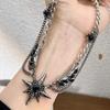 Y2K Gothic Punk Wing Star Pendant Choker Necklace Women Alloy Locket Chain Chic Edgy Sweet Cool Style
