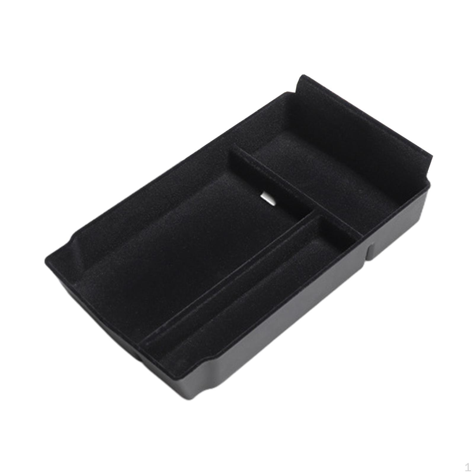 

Black Center Console Organizer Container Replaces Interior Accessories Waterproof Armrest Storage with flocking