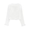 Jnleaog Autumn New Women's Clothing Fashion Style Stylish Laminated Decoration Translucent Shirt 3666053