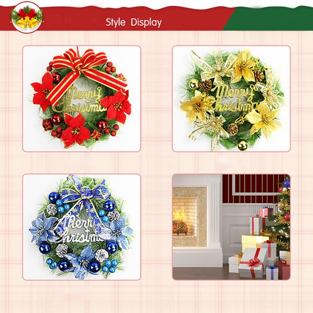 Christmas Wreaths for Front Door Winter Colorful Plating Balls Wreath with Merry Christmas Signs for Home Decor Party Holiday