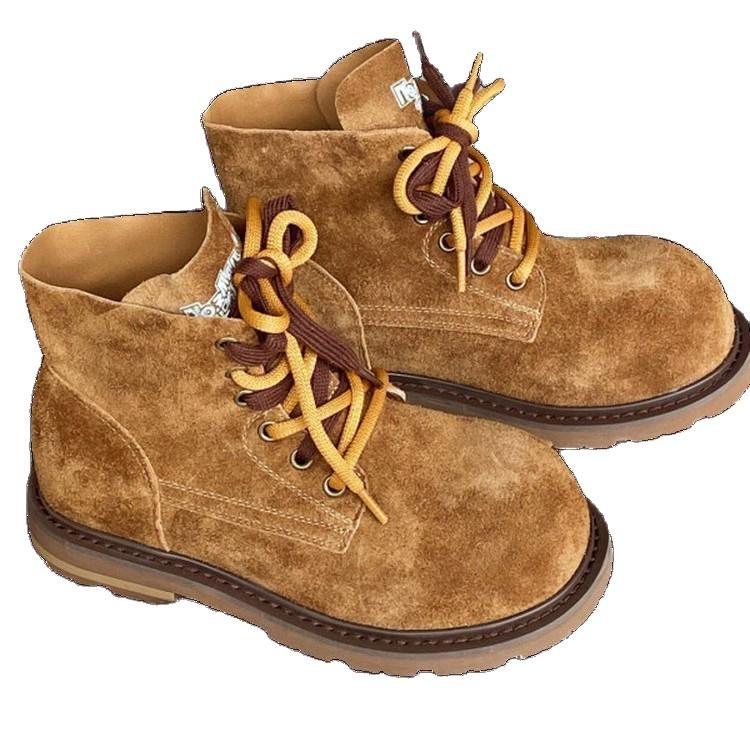 Outdoor desert Martin boots women's 2025 autumn British style short boots women's thick-soled heightening travel and leisure skirt