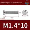 304 Stainless Steel Pan Head Torx Machine Screw, GB2672, M2-M, Without Collar