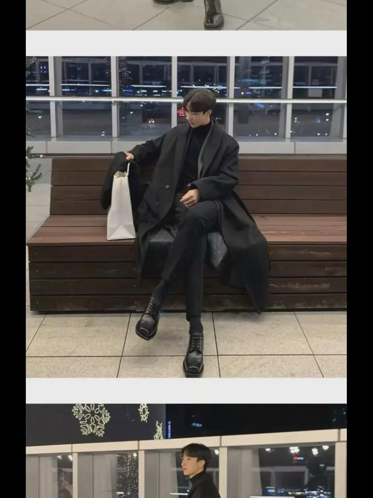 Woll-Windbreaker für Herren im koreanischen Stil, mittellang, knielang, lockere Passform, Frühling/Herbst, trendiges britisches Design