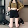 2024 New Women's High-Waisted Black Slimming Shorts: Petite Autumn/Winter Elastic Boot Shorts